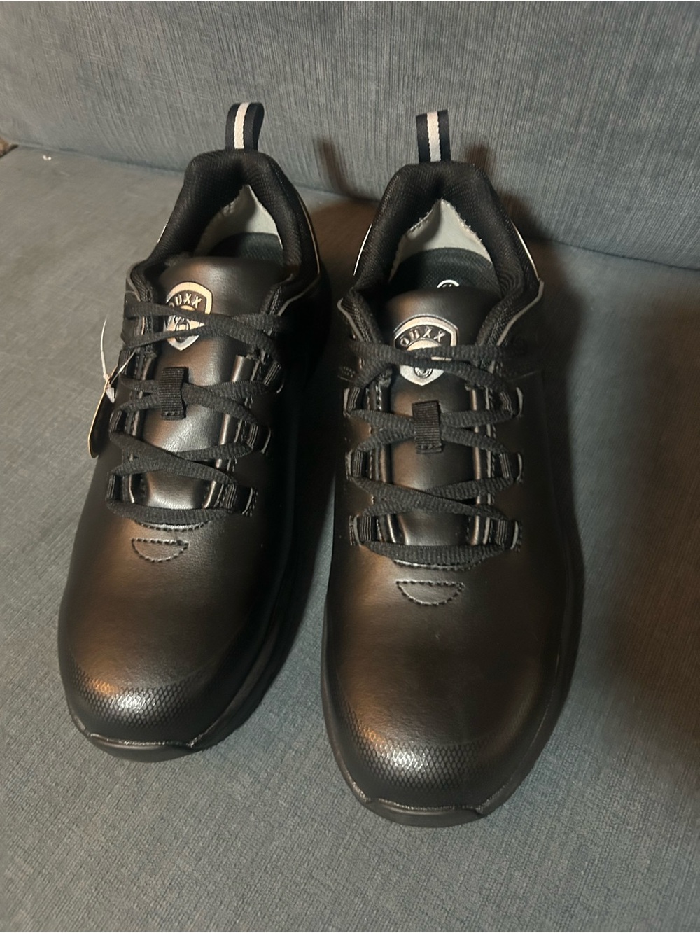 Lux Men's Black Casual Leather-Look Sneakers